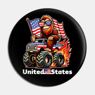 Bigfoot riding monter truck for 4th of july Pin