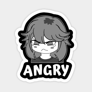 Funny Manga Angry Pout Face Little Girl Chibi Meme Magnet