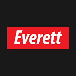 ​'Everett' Washington USA white text on a red background T-Shirt