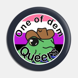 Pride Frog with a cowboy hat- Genderfluid Pin