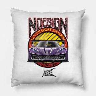 corvette c8 stingray widebody purple Pillow