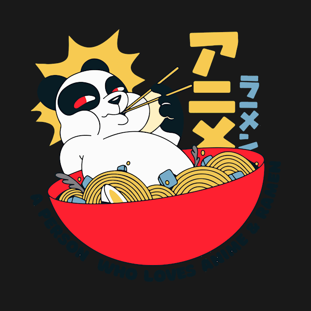 Panda Eating Ramen by timegraf