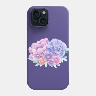 Purple Watercolor Floral Phone Case