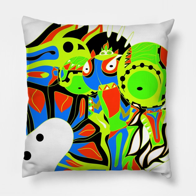 huilzil, the armored alien ecopop Pillow by jorge_lebeau