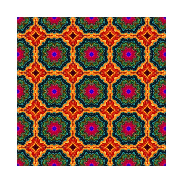 Moroccan arabic oriental tile pattern by redwitchart