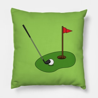 Golf Course Hole with Flag Pillow