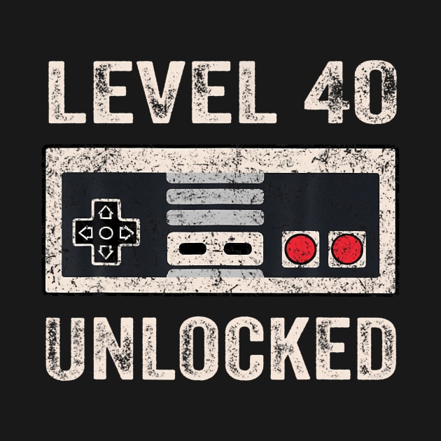 Level 40 Unlocked Video Gamer 40th Birthday by deptrai0023