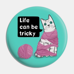 Tangled Up Cat Pin