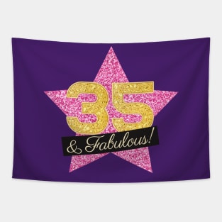 35th Birthday Gifts Women Fabulous - Pink Gold Tapestry