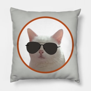 Kitten wearing aviator sunglasses Pillow