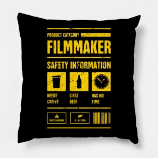 Funny Filmmaker Safety Information Pillow