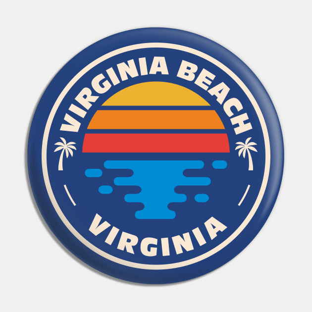 Retro Virginia Beach Virginia Vintage Beach Emblem Pin by Now Boarding