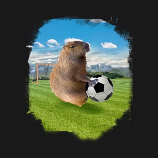 Capybara Playing Soccer Football T-Shirt