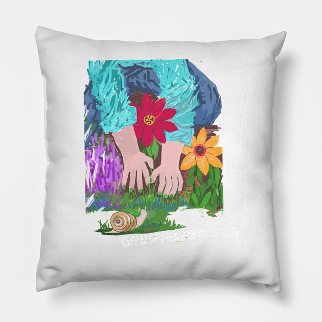 Green Fingers Pillow by Gattard