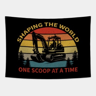 Retro Heavy Equipment Operator Funny Vintage Excavator Driver Tapestry