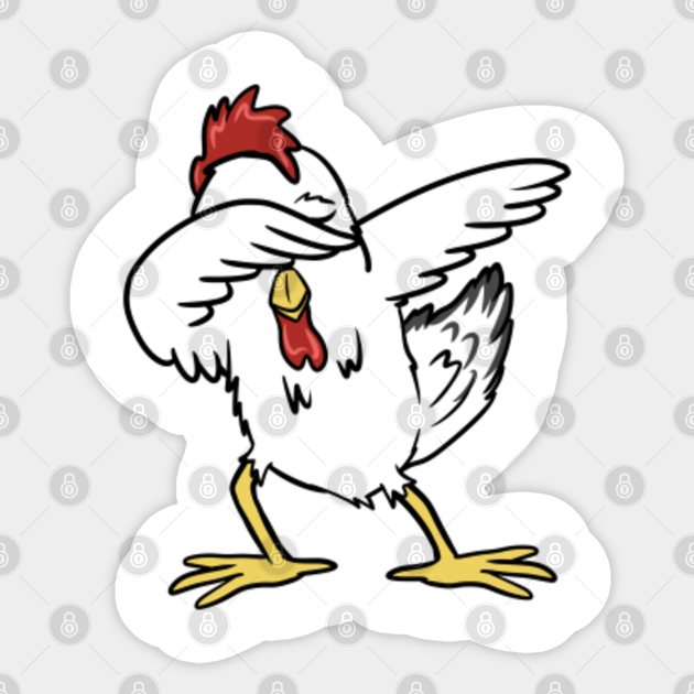 Dabbing Chicken Rooster Funny Vinyl Sticker Dabbing Chicken Rooster Funny Vinyl Sticker