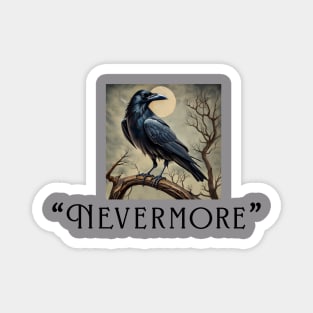 Raven with black letters Magnet