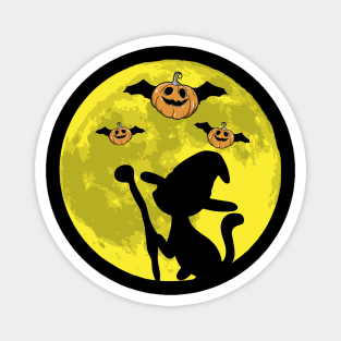 Halloween Witch Cat Magnet