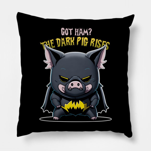 Got Ham? the Super Pig Cartoon Pillow by Kingrocker Clothing