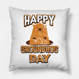 Happy Groundhog Day Pillow