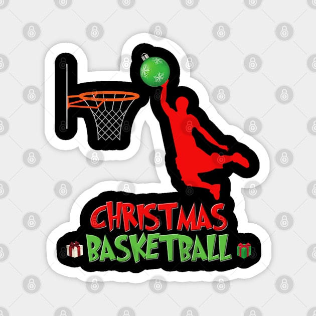 Christmas Basketball Shirt, Christmas Basketball T-Shirt, Funny Basketball Lover Shirt, Basketball Shirt, Christmas Gifts Idea Magnet by DESIGN SPOTLIGHT