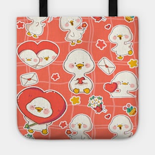 Adorable Baby Ducks Pattern Cute Valentine Gifts Ideas Tote