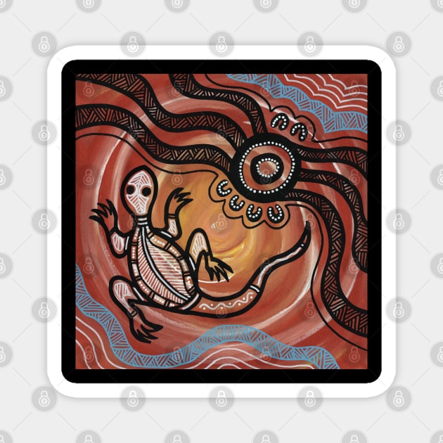 Aboriginal Art - Lizard Magnet by hogartharts