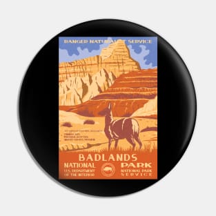 Badlands National Park Vintage WPA Poster Pin