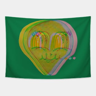 Glitch Rainbow Alien Tapestry