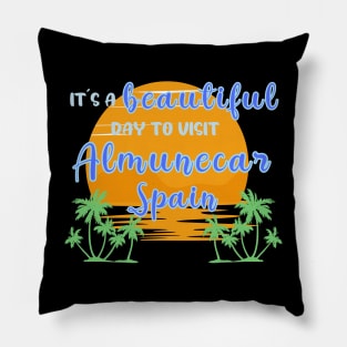 Travel to Beautiful Almuñécar in Spain. Gift ideas for the travel enthusiast available on t-shirts, stickers, mugs, and phone cases, among other things. Pillow
