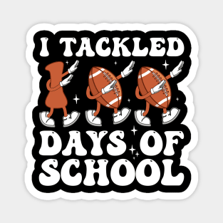 i tackled 100 days of school , 100 Days Of School Boys Kids 100th Day Of School Football Magnet