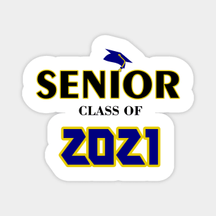 Senior Class of 2021 Blue and Yellow Graphic Design Magnet