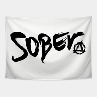 Sober with AA logo Tapestry