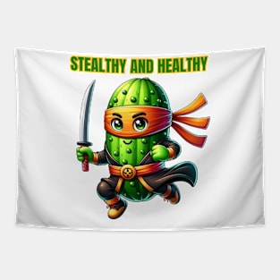 Ninja Cucumber - Stealthy and Healthy Fitness Tee Tapestry