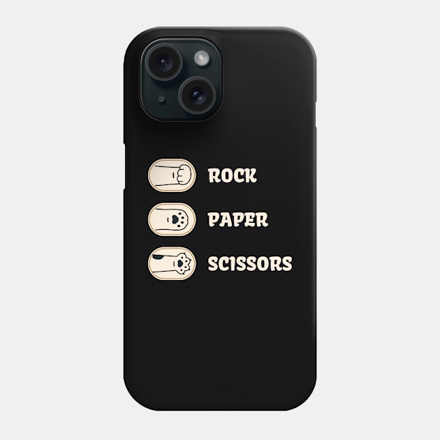 Cat rock paper scissors Phone Case by FFAFFF