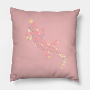 Cute mosaic pink lizard Pillow