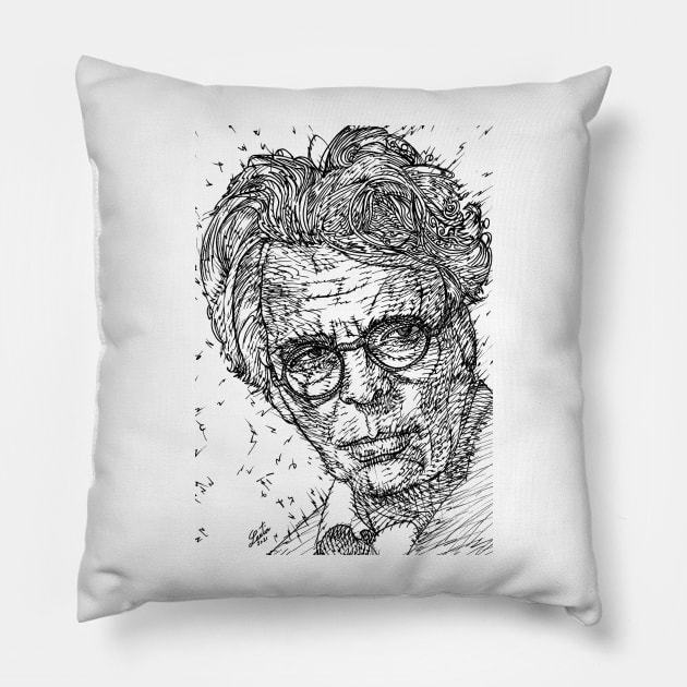 W. B. YEATS - ink portrait .1 Pillow by lautir