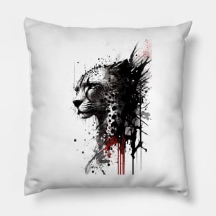 Ink Cheetah Portrait Pillow