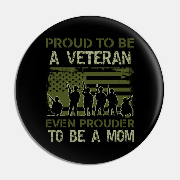 Proud To Be A Veteran Mom - patriotic- USA Pin by Crimson Leo Designs