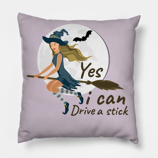 Yes i can drive a stick Pillow by Storfa101