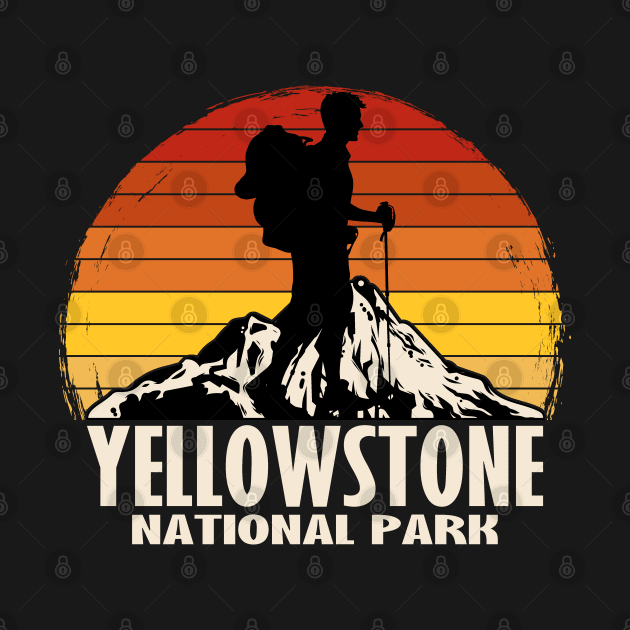 Vintage Retro Yellowstone National Park Hiking by Etopix