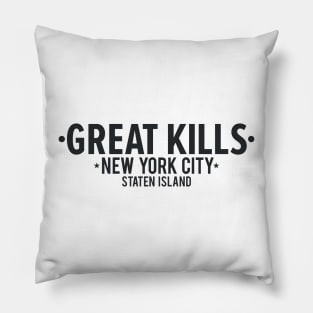 Great Kills, Staten Island, New York - Modern Script Emblem Pillow