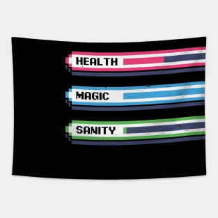 Video Game Sanity Bar - Funny RPG Stats Tapestry