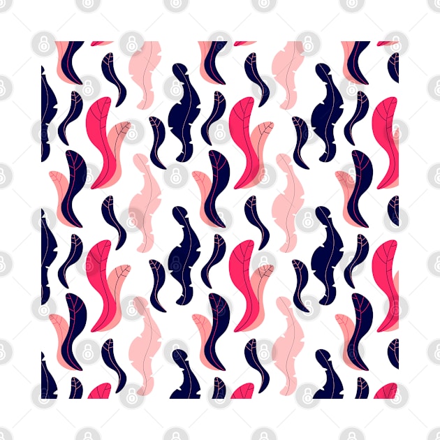 Floral Navy Pink Pattern by Patternos