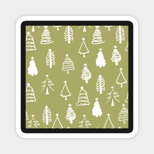 Decorative winter seamless pattern with christmas tree. Christmas background. Magnet