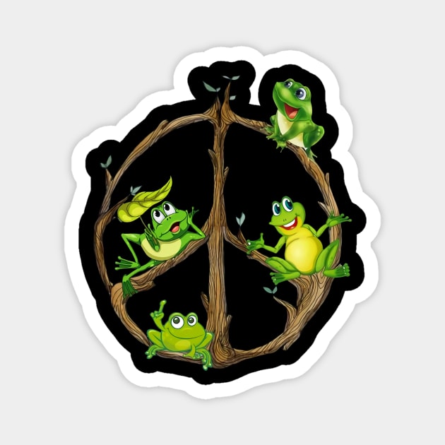 Frogs Hippie Magnet by Rumsa