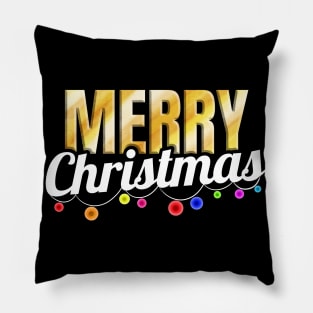 Light Chain Decorated Merry Christmas Pillow