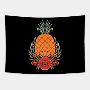 vintage pineapple tattoo Tapestry