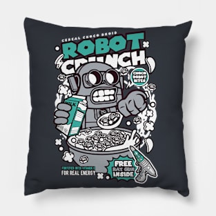 Retro Cereal Box Robot Crunch // Junk Food Nostalgia // Cereal Lover Pillow