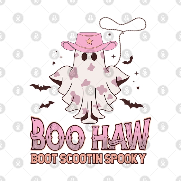 Boo Haw Cowgirl Boot Scootin Spooky Funny Western Halloween by NearlyNow